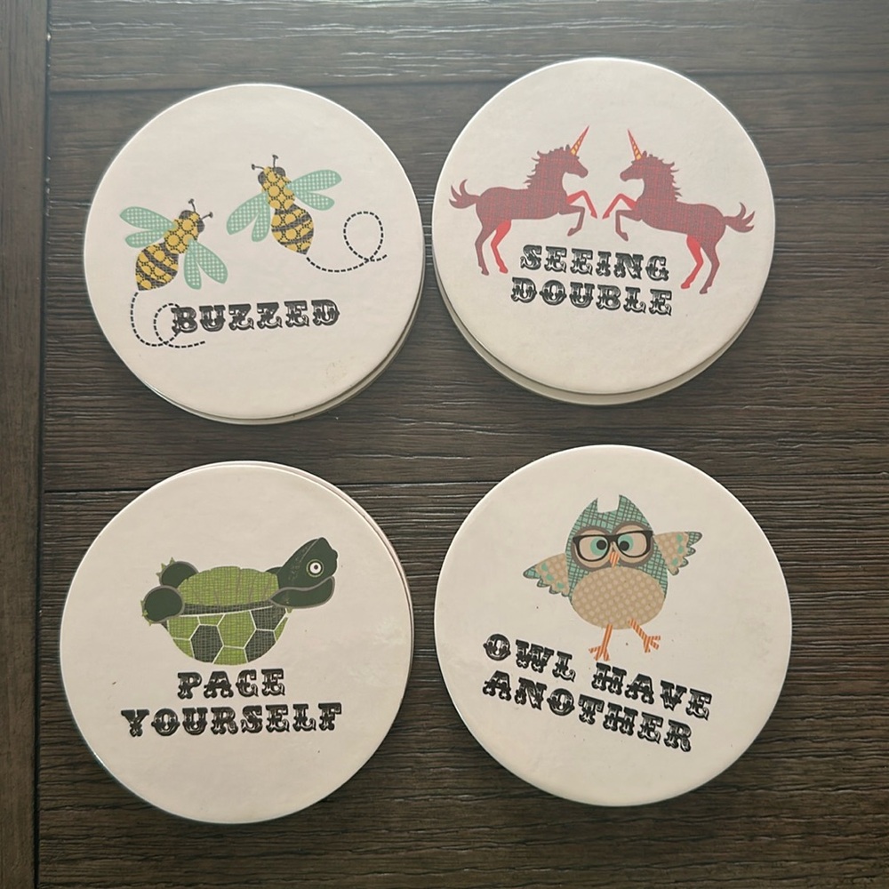 Set of 8 Cute Coasters